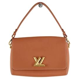 Louis Vuitton Bolsa de ombro de couro camelo Camelo