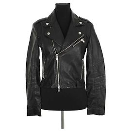 Balmain Giacca di pelle nera Nero