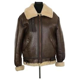 Autre Marque Brown leather coat Brown