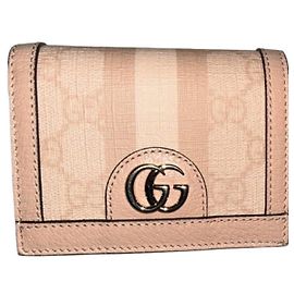 Gucci Ophidia GG Supreme Wallet Pink Beige