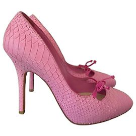 Rosa Python-Prägung Lederabsätze von Christian Dior Pink