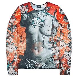 Jean Paul Gaultier Venus De Milo Mesh Longsleeve Orange