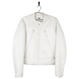 Maison Martin Margiela Maison Margiela MM6 AW19 5-Zip Puffer Biker Jacket White