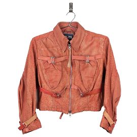 Jean Paul Gaultier 1990s Bondage-Strap Leather Jacket Red
