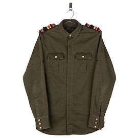 Camisa com botões e ombreiras militares Balmain x H&M AW15 Verde