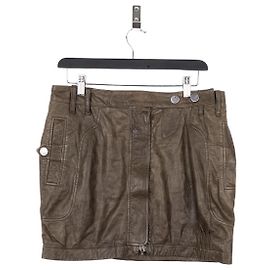 Dior von Galliano SS06 Leder Militär Cargo Minirock Braun