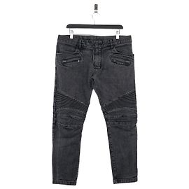 Jeans de denim biker Balmain Preto