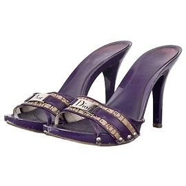 Dior von Galliano SS05 Diorissimo Monogram Mules Lila
