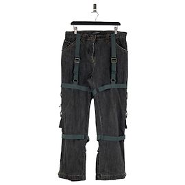 Dolce & Gabbana AW03 Bondage Harness Denim Jeans Grey