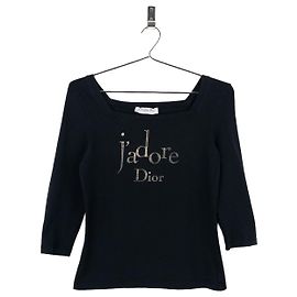 Camicia a maniche lunghe 'Jadore Dior' dei primi anni 2000 di Galliano Nero