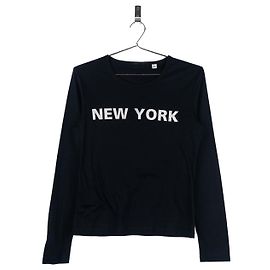 Langarmhemd Helmut Lang AW02 'New York' Print Backstage Schwarz