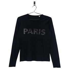 Camicia a maniche lunghe Helmut Lang AW02 'Paris' Print Backstage Nero