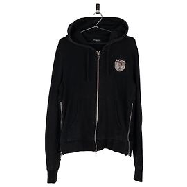 Moletom com capuz e zíper com badge de brasão Balmain por Decarnin Preto