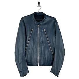 Maison Martin Margiela Maison Margiela AW06 5-Zip Leather Biker Jacket Blue