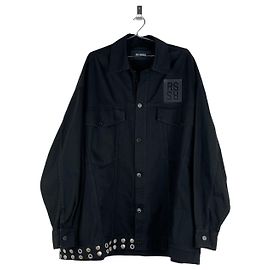 Raf Simons SS23 Big Fit Tassel Studded Denim Jacket Black