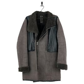 Rick Owens Sample Shearling Leather Coat Brown