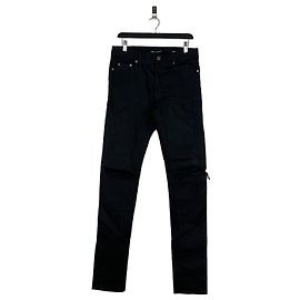Jean en denim enduit déchiré D02 de Saint Laurent Noir