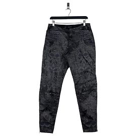 Gucci von Tom Ford SS00 bestickte Leder-Bikerhosen Schwarz