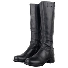 Prada 2000s Knee High Riding Biker Boots Black