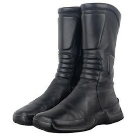 Prada AW99 Mid-Calf Square-Toe Astro Moto Biker Boots Black