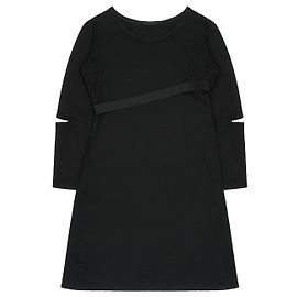 Bondage Kleid mit Ellenbogen-Schlitz Helmut Lang AW96 Schwarz