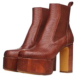 Rick Owens SS21 Phlegethon Sample Python Kiss Heels Red