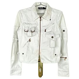 Dolce & Gabbana AW03 Bondage Fallschirmjägerjacke Weiß