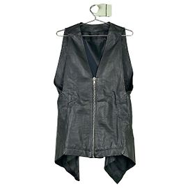 Rick Owens SS10 RELEASE Flying V Turbo Leather Vest Black