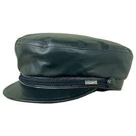 Leder-Segelhut Saint Laurent SS19 Schwarz