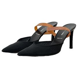 Helmut Lang AW02 Pointed Rubber Band Sandal Heels Black