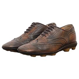 Miu Miu SS99 Square-Toe Spike-Sole Brogue Derbies Brown