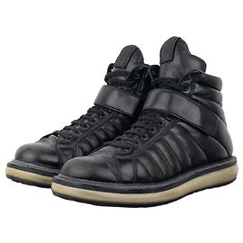 Tênis de cano alto acolchoados com bolhas de ar Prada AW13 'Levitate' Preto