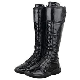 Prada Americas Cup Sneaker Boots aus den 2000er Jahren Schwarz