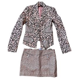 Set Blazer e Gonna Barocca Rosa e Nera Versace Nero Rosa