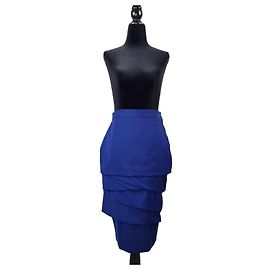 Robe plissée bleue Gianni Versace Bleu