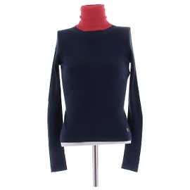 Dior Navy red and gray cashmere turtleneck Navy blue