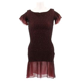 Valentino Garavani Vestido de cóctel burdeos de seda Burdeos