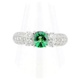 Autre Marque Anel de diamante com granada verde Pt900 Verde