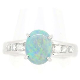 Autre Marque Diamantring mit schwarzem Opal Pt900 Schwarz