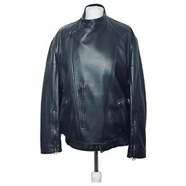 Tom Ford - Luxury Biker Jacket - Lamb Leather & Silk (Lined) - Size L Black