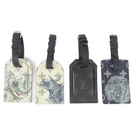 Namensschild Monogram Savannah Louis Vuitton Schwarz Silber Roh