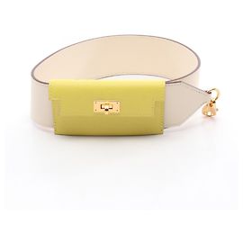 Alça de Ombro Kelly Pocket da Hermès Cru Amarelo