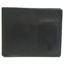 Hermès Hermes Citizen Twill Compact Men's Leather Bill Wallet Black