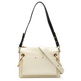 Bolsa Roy pequena em couro branco Chloé Branco