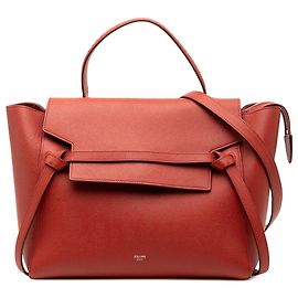 Céline Bolsa de cinto mini em couro de bezerro granulado vermelho Celine Vermelho