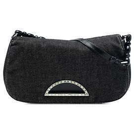 Bolsa de Ombro Dior Malice em Denim Cinza Marrom Cinza antracite