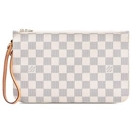 Louis Vuitton Neverfull MM Damier Azur Weiß Tasche Weiß