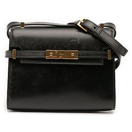 Bolsa de ombro Manhattan em couro box preto da Saint Laurent Preto