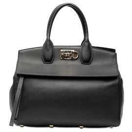 Salvatore Ferragamo Gancini Studio Handbag Black