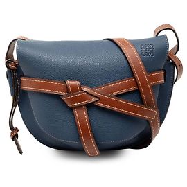 Bolsa de Ombro Loewe Gate Dual Mini Marrom Azul